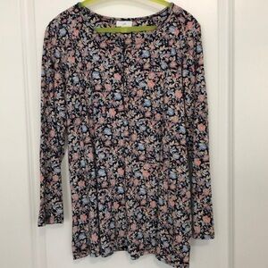 J Jill print shirt; buttons 1/2 way down the front. Size medium petite.